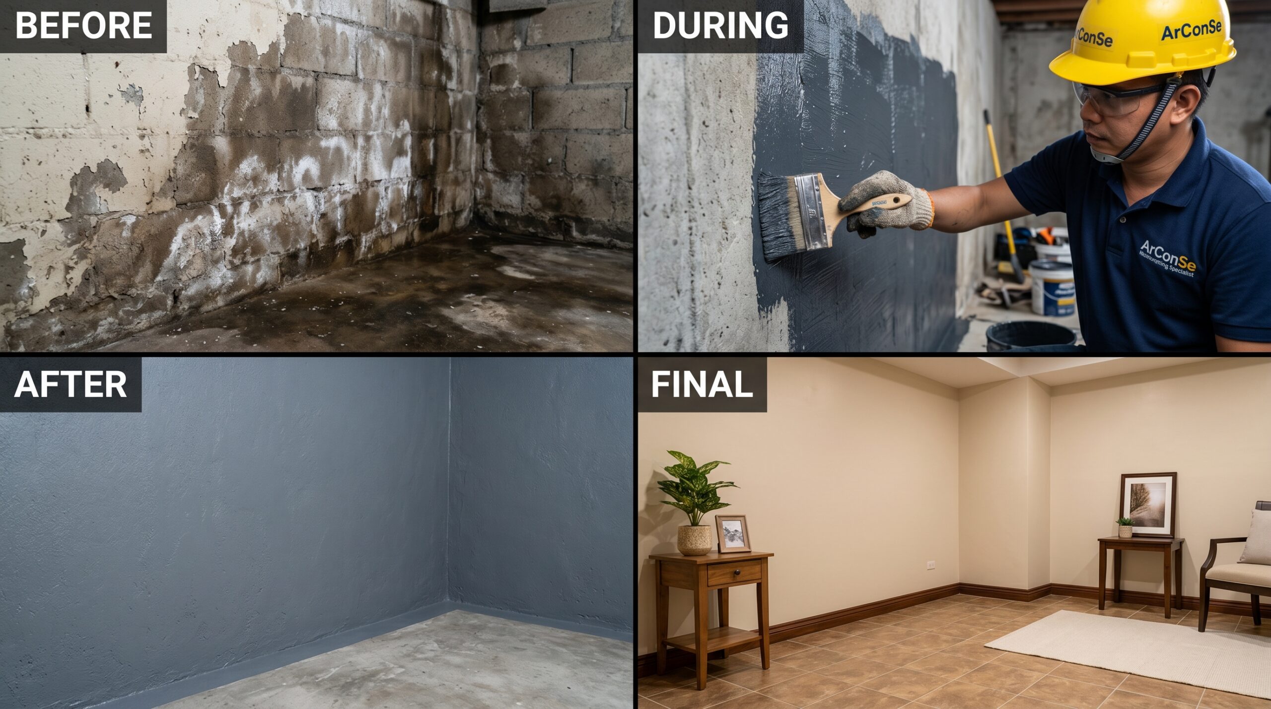 Waterproofing before and after results